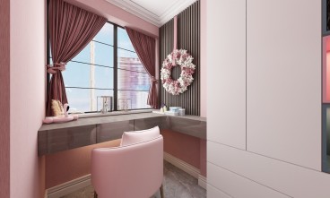 六合嘉园现代简约书房效果图