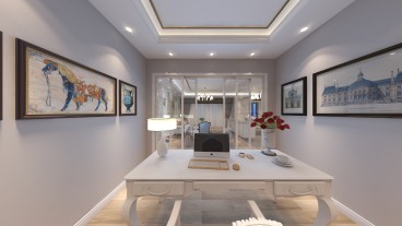 恒大云玺简欧书房效果图