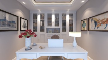 恒大云玺简欧书房效果图