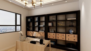 郁金香园简欧书房效果图