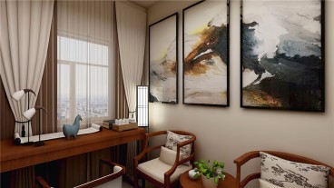 艳湖苑中式书房效果图