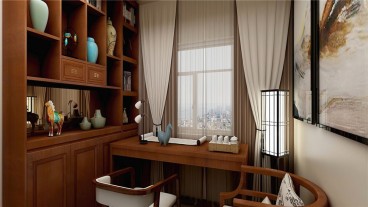 艳湖苑中式书房效果图