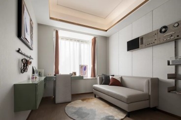 月映庭现代轻奢书房效果图