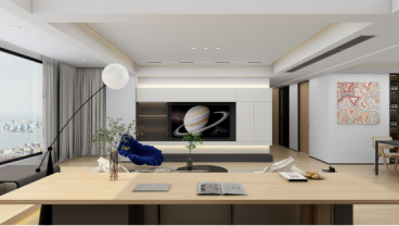 衢州贝林星月宸庐现代简约书房效果图