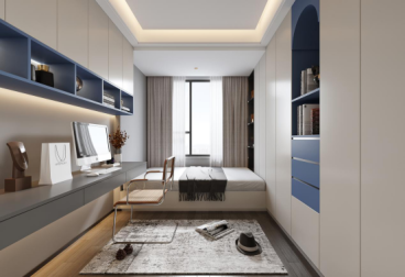 衢州志城文华园现代简约书房效果图