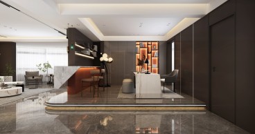 西部丽景法式风格书房效果图